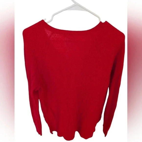 NWT Gap Womens V Neck Sweaters Lightweight Long Sleeve Casual Trendy Red SZ M - Picture 2 of 4